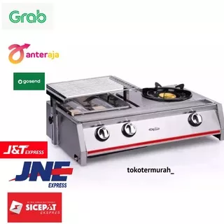 KOMPOR GRS NIKO PEMANGGANG 2IN1 2 BURNER GRILL 1 BURNER STOVE NK