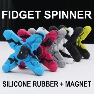 Fidget Spinner Silicon Silicone Rubber Magnet Karet Silikon Finger Handspinner Hand Premium Toy Toys