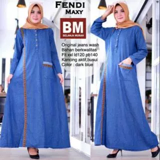 FENDY MAXY RECOMEND ?Ld120-pb140cm?GAMIS JEANS KANCING AKTIF BUSUI