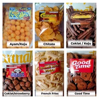 Snack Kiloan Murah Chiki Balls Chitato Chocolatos Hello Panda French Fries Good Time Cemilan Kue Lebaran