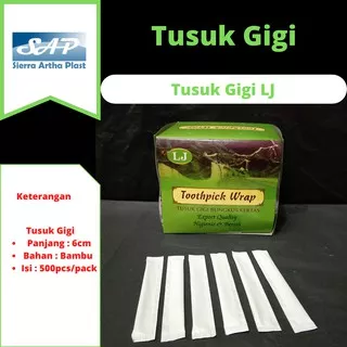 Tusuk Gigi LJ Toothpick Wrap / Tusuk Gigi Bungkus Kertas Steril Hygienis (@500pcs/pack)