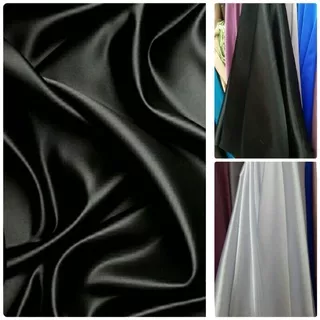 Kain Satin Silk. Kain Satin Silky. Bahan Satin Silk. Satin Silk Hitam. Kain Satin Silk Polos/1 Meter