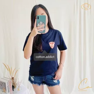 Kaos Cotton Combed 24s 30s Unisex Pria Wanita | Baju Tshirt Tumblr Tee Pendek Katun Premium Murah COD - We Bare Bear WBB Grizzly Crepes