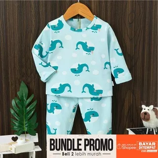 PIYAMA ANAK IKAN PAUS WHALE SIZE 1-9 TAHUN MERK JIJIBEIER / BAJU TIDUR ANAK / PAKAIAN ANAK LAKI LAKI / SETELAN HARIAN ANAK / PREMIUM / IMPORT