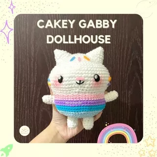 CAKEY CAT FROM GABBY`S DOLLHOUSE AMIGURUMI || Boneka Karakter Kucing Cakey dari kartun Gabby`s Dollhouse (RAJUT)