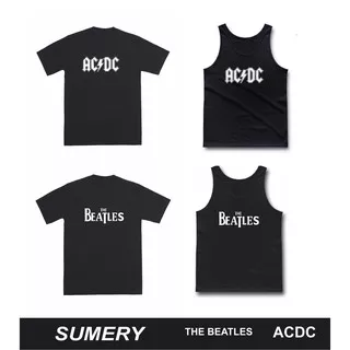 Kaos Metal/Kaos Musik/Kaos Band/Kaos ACDC/The Beatles/Singlet Pria/Singlet ACDC/ACDC.