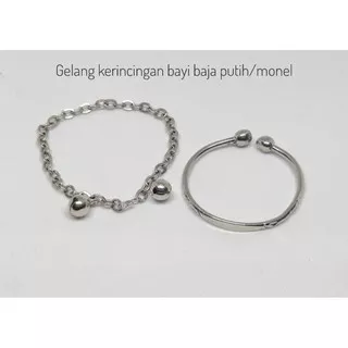 Gelang Tangan Monel Kalung Monel Gelang Kaki Monel Rantai Baja Putih Bayi Anak Custom