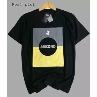 Kaos Pria Three Second Premium/Kaos 3 Second/Baju Distro Original