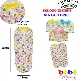 Bedong Bayi Instan instant Katun Single Knit Baju pakaian selimut bayi swaddle baby resleting cotton