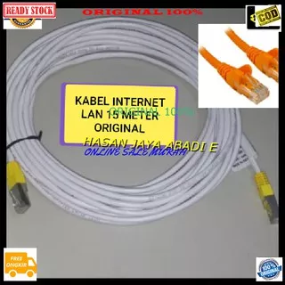 ORIGINAL kabel lan rj45 15 meter UTP Scable konektor wifi internet PLUG boot komputer jaringan