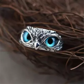 Demon Owl Eye Gift Open Adjustable Statement Ring Lovers Mother`s Day Jewelry Retro Anima