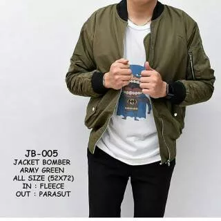 Jacket Bomber 2 in 1 Army Green JB005 (Bisa dibalik)