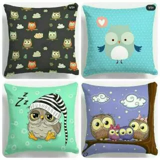 Sarung bantal motif sarung bantal sofa karakter motif OWL cushion cover