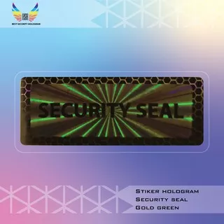 Stiker Hologram Pecah Telur Security Seal Stiker Segel Hijau Emas