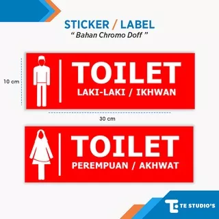 Stiker Toilet Tanda Sign WC Laki-Laki atau Perempuan Label Sticker Warna Merah Assembly Point K3 Safety Keamanan