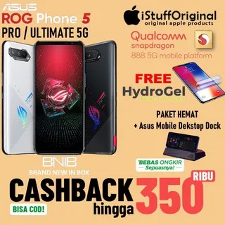 ASUS ROG Phone 5 Ultimate 18/512GB ROM Global 5G ROG 5 Pro / Basic Black White Garansi TAM / Asus