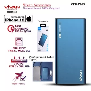 Powerbank Dual USB Vivan Power Bank 10000 mAh 18W VPB-F10S