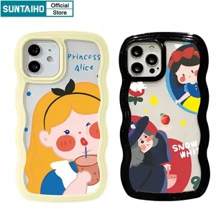 Suntaiho casing Soft Case Bumper Motif Kartun princess Keriting Untuk iPhone 11 Pro / 11 / X / XS Max / XR / 7 / 8 + / 13 / 12 +