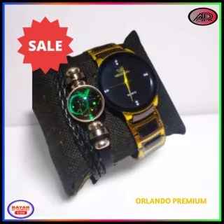 Jam Tangan Pria Orlando Dan Gelang Fashion New Korean Premium