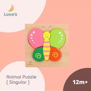 Wooden Toys Puzzle Animal Singular - Mainan Kayu Edukasi dan Montessori Anak