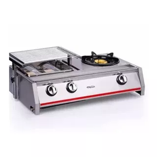 KOMPOR GAS NIKO PEMANGGANG NK 2IN1 2 BURNER GRILL 1 BURNER STOVE