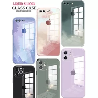 IG SOFT CASE CASING SILICONE IPHONE 6 6G 6S 6PLUS 7 7PLUS 8 8PLUS SOFTCASE WITH LOGO TEMPERED GLASS