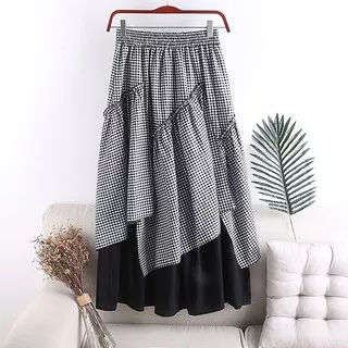 Korean Skirt Rok Wanita Mayung Bahan Katun Kotak Moscrepe Pakaian Cewek Remaja Cewe Dewasa Bawahan Termurah Modern Busana Harian Daily Maroon Hitam Kasual Kekinian Terbaru