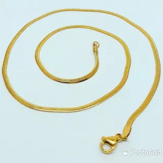 KALUNG TITANIUM PIPIH GOLD EMAS PRIA - WANITA, kalung murah, kalung fashion pria wanita.