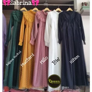 BISA COD GAMIS SABRINA TILLE TILE TULLE TULE DOT DRESS PESTA KONDANGAN WISUDA LAMARAN TUNANGAN SERAGAM NIKAHAN BRIDESMAIDS BROKAT BRUKAT MUSLIMAH SYARI HITAM PUTIH JOTOL LILAC MILO ROSE GOLD MAROON NAVY OLIVE DUSTY PINK MUSTARD BY QUEEN WARDAH SILVER ABU