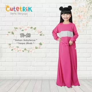 Gamis baby terry pink