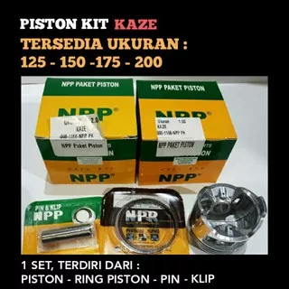 Piston Kit Kaze Ukuran 125 - 150 - 175 - 200 / seher ring pin klip os / NPP