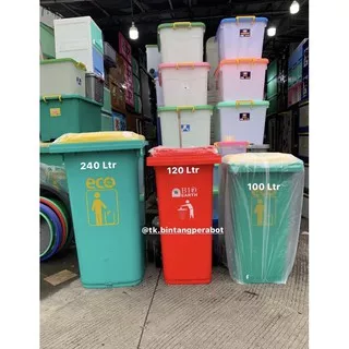 Tempat Sampah Roda 100 Liter,120 Liter,240 Liter / Tempat Sampah Roda Dorong / Tempat Sampah Roda