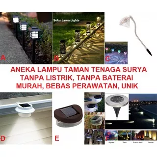 Lampu Taman LED Tenaga Surya Lampu Taman Tanpa Listrik Ataupun Baterai