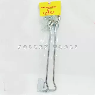 Hak Angin Window Hook Pengait jendela 20 cm segi 6 SILVER Penahan PINTU Jendela Joker