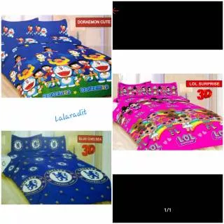 SPREI BONITA KING B2 DORAEMON CUTE,BLUE CHELSEA,LOL SURPRISE 180X200X20CM