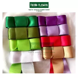 Pita SATIN lebar 2cm warna warni  per roll kado hiasan souvenir hampers pita potong