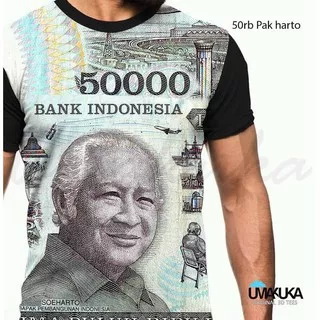 50rb pak harto / kaos motif uang / kaos murah / grosir kaos / kaos distro / kaos  full print