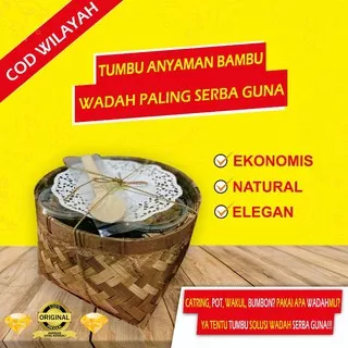 Anyaman Bambu, Besek, Tumbu bambu, bakul, ceting nasi bambu untuk tempat wadah saji pot dari bambu