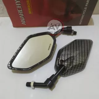 spion karbon model jupiter tangkai hitam pendek motor honda yamaha / kaca spion motor