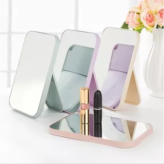 Cermin Nordik Tipis Kaca Rias MakeUp Kreatif Cermin Lipat Persegi Portable beauty Mirror