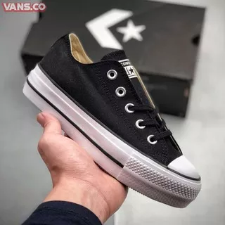 SEPATU CONVERSE ALLSTAR CHUCK TAYLOR LIFT LOW OX BLACK