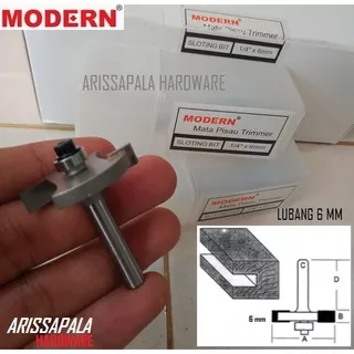 Mata Profil Kayu Sloting Bit Mata Trimmer Router Lubang Panel Kayu Kaca Pintu Jendela 6 mm