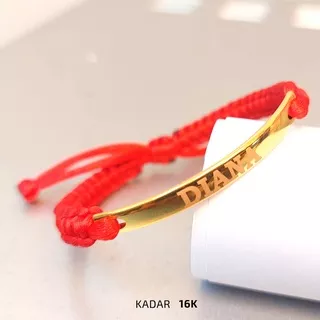 Gelang Tali Plat Grafir Nama