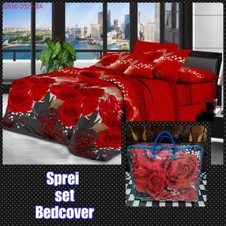 OLIVE [BEDCOVER 1 SET SPREI UK 160x200 UK 180x200 ] Bedcover Set Homemade Minimalise Termurah Motif Bunga Love Grey - Single Queen King Size Set Bedcover/Betcover/Badcover