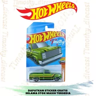 Hot Wheels 83 Chevy Silverado Green Base Silver Metalic Timothy Diecast