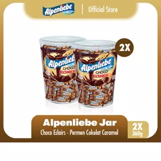 Alpenliebe Choco Eclairs Jar - Permen Karamel Rasa Coklat Susu (Isi 2)