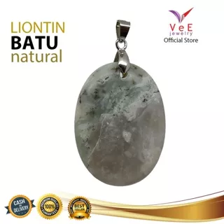 Liontin Batu Giok Asli Cina Abu Corak - VeE Liontin Terapi Kesehatan