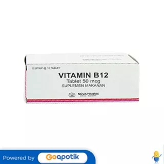 VITAMIN B12 NOVAPHARIN 50 MCG BOX 100 TABLET