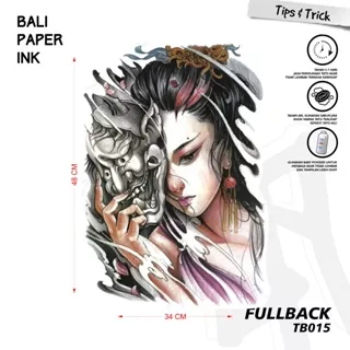 TB015 Geisha Jepang - Full Punggung Tato - By Bali Paper Ink