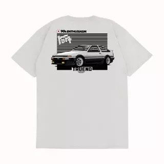 KRMK Kaos T Shirt Baju Distro Cowok Cewek Pria Wanita Keren Unisex Katun Combed 24s TOYOTA AE86 TRUENO 90 ENTHUSIASM Kaos Otomotif